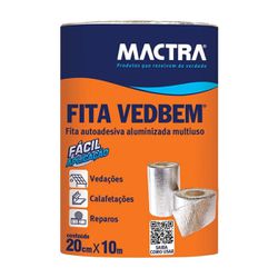 VEDABEM FITA 20MMX10M ALUMINIO CORAL MACTRA - Casa Costa Tintas