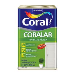 TINTA ACRÍLICO FOSCO CORALAR 18L CORAL - Casa do Viana