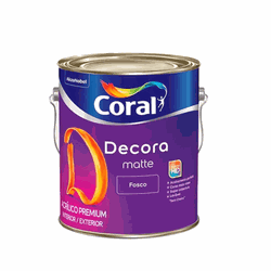 TINTA ACRÍLICO FOSCO DECORA MATTE 3,6L CORAL - Casa do Viana