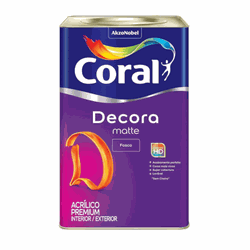 TINTA ACRÍLICO FOSCO DECORA MATTE 18L CORAL - Casa do Viana