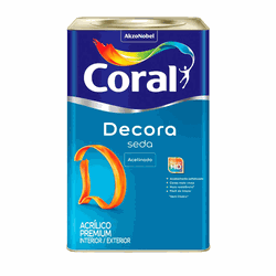 TINTA ACRÍLICO ACETINADO DECORA SEDA 18L CORAL - Casa do Viana