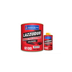 KIT VERNIZ PU 6100 + CATALISADOR 0,9L LAZZUDUR - Casa do Viana