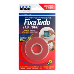 FITA DUPLA FACE USO EXTERNO 12MMx2M TEK BOND - Casa do Viana