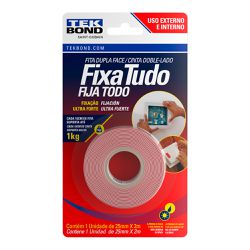 FITA DUPLA FACE USO EXTERNO 25MMx2M TEK BOND - Casa do Viana