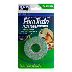 FITA DUPLA FACE USO INTERNO 25MMx2M TEK BOND - Casa do Viana