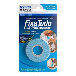 FITA DE ESPUMA DUPLA FACE 12MMx1,5M TEK BOND - Casa do Viana