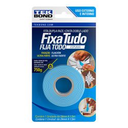 FITA DE ESPUMA DUPLA FACE 24MMx1,5M TEK BOND - Casa do Viana