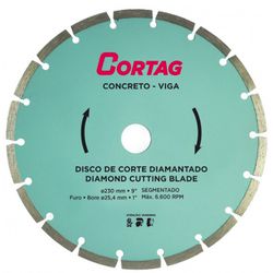 Disco Diamantado 9 Concreto / Viga - Cortag - Casa Fácil Materiais Para Construção