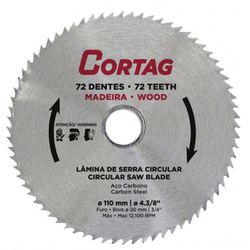 Disco Serra Madeira 4.3/8 - 110MM 72 Dentes - Cort... - Casa Fácil Materiais Para Construção