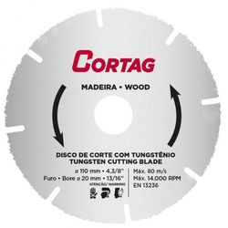 Disco Serra Madeira 4.3/8 - 110MM Tungstenio - Cor... - Casa Fácil Materiais Para Construção