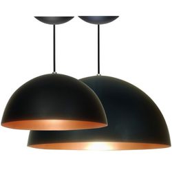 Pendente Alutron 12 Preto c/ Cobre UT7-8 - Utron - Casa Fácil Materiais Para Construção