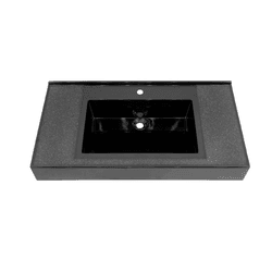 LAVATÓRIO PRE MOLD PINA PRETO SHIMMER 80 CM CORSO - Casa Fácil Materiais Para Construção