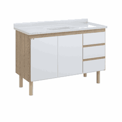 GABINETE COZ AJ RORATO MAD ATENAS 116,2CM BRANCO - Casa Fácil Materiais Para Construção
