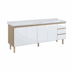 GABINETE COZ AJ RORATO MAD ATENAS 192,2CM BRANCO - Casa Fácil Materiais Para Construção