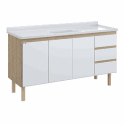 GABINETE COZ AJ RORATO MAD ATENAS 144,2CM BRANCO - Casa Fácil Materiais Para Construção