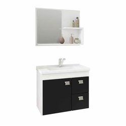 Kit Toucador Hortencia 55cm Preto Mgm - CASAITAL