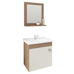 Kit Toucador Iris 45cm Amendoa/off White Mgm - CASAITAL