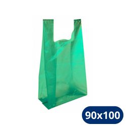 Sacola Verde Reciclada 90x100cm Palma - Pacote Com... - Casem Embalagens