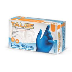 Luva Nitrílica Azul Média Talge - 100 Unidades - 1... - Casem Embalagens