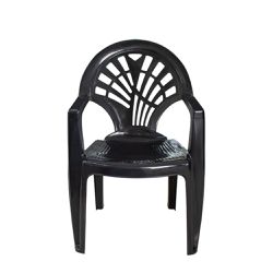 Cadeira Plástica Poltrona Preta Arqplast - 1 unida... - Casem Embalagens