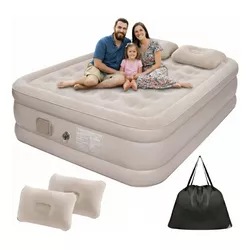 Colchão Inflável Casal Elétrico Queen Com 2 Traves... - CASTRO SHOP