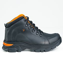 Bota Leopardo preto/ laranja legítimo sola borrach... - CATPIIME