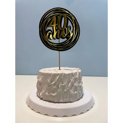 Topo de Bolo Aniversário com idade - CELEBRAH ARTIGOS PARA FESTAS
