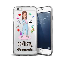 Capa Flexivel Personalizada Com Nome Dentista Morena Cabelo ... - Cellway