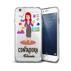Capa Flexivel Personalizada Com Nome Contadora Ruiva Cabelo ... - Cellway