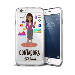 Capa Flexivel Personalizada Com Nome Contadora Negra Cabelo ... - Cellway
