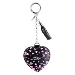 Chaveiro Couro Amor Rosa Love Preto - Cellway