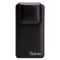 Capa Para Celular Couro Clip Cinto Premium Com Nome P 14,5x7... - Cellway