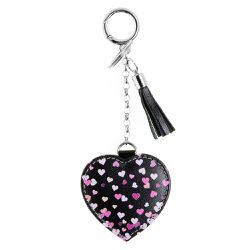 CHAVEIRO COURO AMOR ROSA PRETO - Cellway