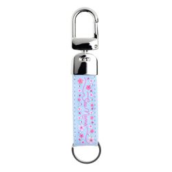 CHAVEIRO COURO NOME HOOK FEMININO AZUL BEBE - Cellway