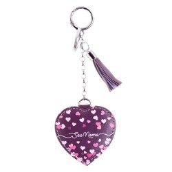 CHAVEIRO COURO NOME AMOR ROSA ROXO - Cellway