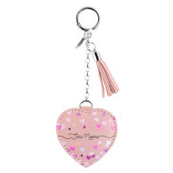 CHAVEIRO COURO NOME AMOR ROSA ROSA BEBE - Cellway