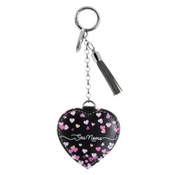 CHAVEIRO COURO NOME AMOR ROSA PRETO - Cellway