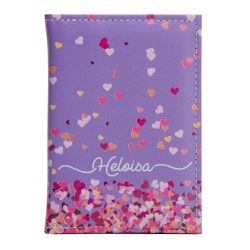 PORTA DOCUMENTOS COURO NOME AMOR ROSA LILAS - Cellway