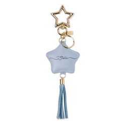 CHAVEIRO COURO NOME ESTRELA AZUL BEBE - Cellway