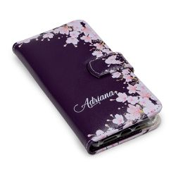 CAPA CARTEIRA COURO NOME SAKURA ROXO - Cellway