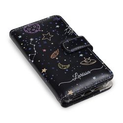 CAPA CARTEIRA COURO NOME GALAXY PRETO - Cellway