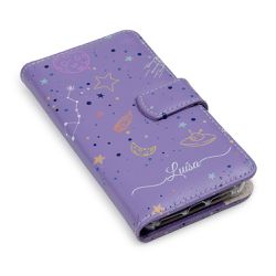 CAPA CARTEIRA COURO NOME GALAXY LILAS - Cellway