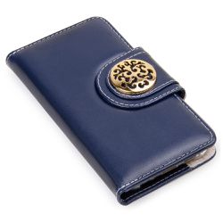 CAPA CARTEIRA COURO JOHARI AZUL - Cellway