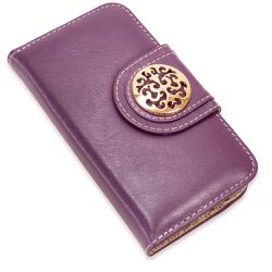 CAPA CARTEIRA COURO JOHARI ROXO - Cellway