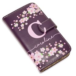 CAPA CARTEIRA COURO NOME INICIAIS ROXO - Cellway