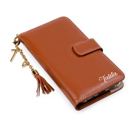 CAPA CARTEIRA COURO NOME PINGENTES CARAMELO - Cellway