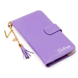 CAPA CARTEIRA COURO NOME PINGENTES LILAS - Cellway