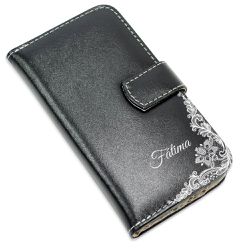 CAPA CARTEIRA COURO NOME RENDA PRETO - Cellway