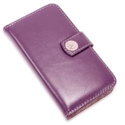 CAPA CARTEIRA COURO STRASS ROXO - Cellway