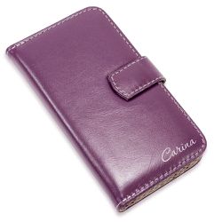 CAPA CARTEIRA COURO NOME ROXO - Cellway